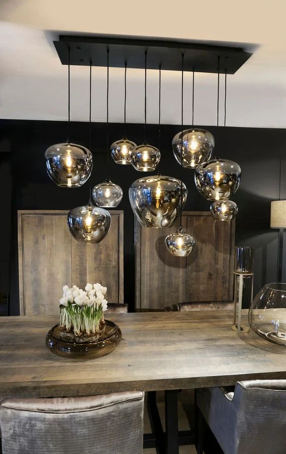 Modern Smoke Gray Glass Lamp Designer Chandelier for Cafe/Kitchen Island/Dining Room Style B - Image 3