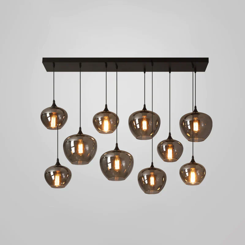 Modern Smoke Gray Glass Lamp Designer Chandelier for Cafe/Kitchen Island/Dining Room Style B - Image 6