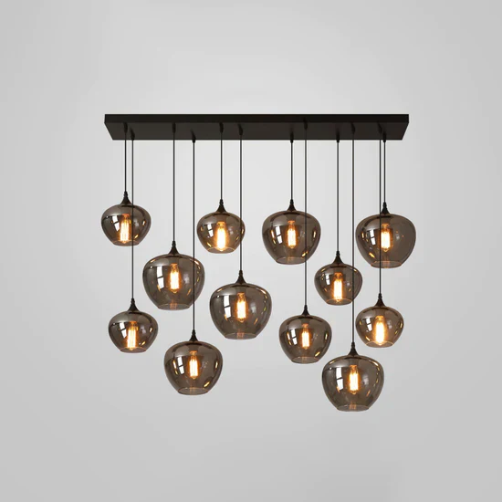 Modern Smoke Gray Glass Lamp Designer Chandelier for Cafe/Kitchen Island/Dining Room Style B - Image 7