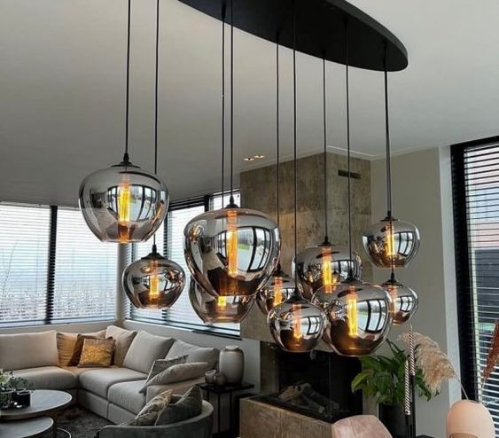 Modern Smoke Gray Glass Lamp Designer Chandelier for Cafe/Kitchen Island/Dining Room Style B - Image 8