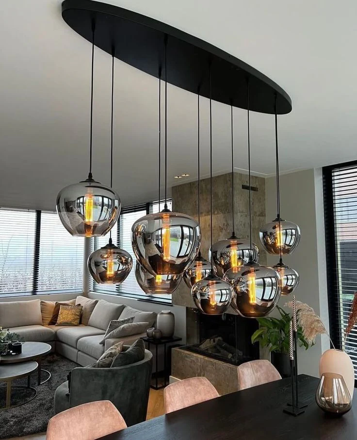 Modern Smoke Gray Glass Lamp Designer Chandelier for Cafe/Kitchen Island/Dining Room Style B - Image 9