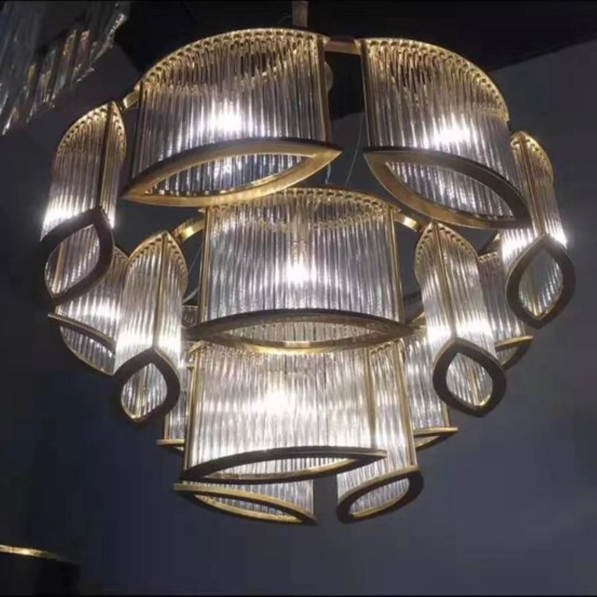 Modern Glass Rods Tile Chandelier for Low-ceiling - Image 2