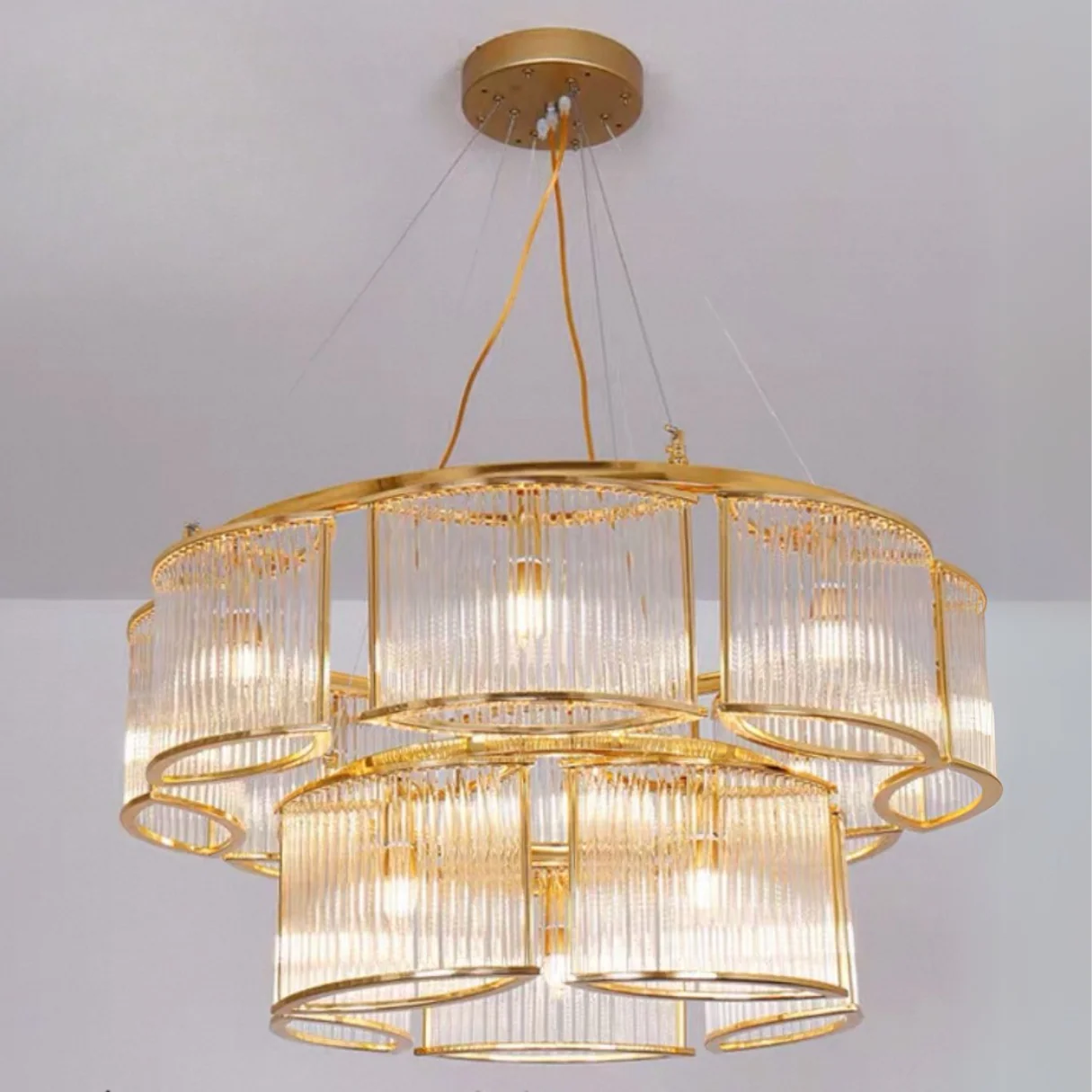 Modern Glass Rods Tile Chandelier for Low-ceiling - Image 3