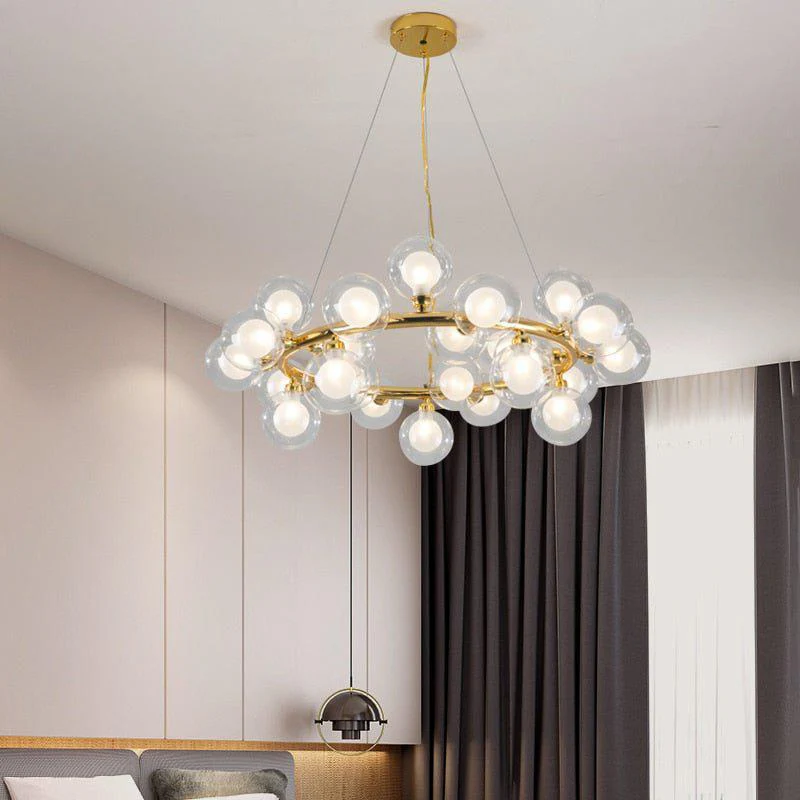 Modern Glass Round Chandelier  For Living Room - Image 2