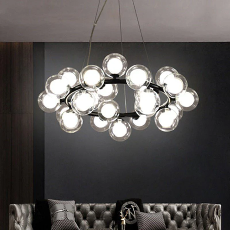 Modern Glass Round Chandelier  For Living Room - Image 4