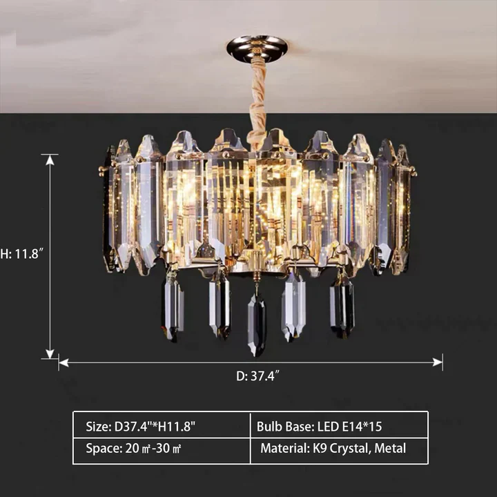 Modern Elegant Transparent Crystal Gold Chandelier Suit for Dining/Living Room - Image 10