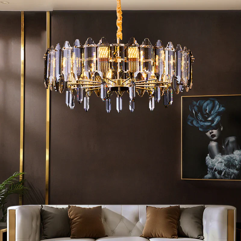 Modern Elegant Transparent Crystal Gold Chandelier Suit for Dining/Living Room - Image 2