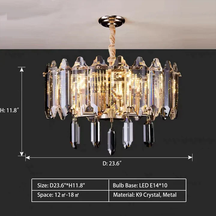 Modern Elegant Transparent Crystal Gold Chandelier Suit for Dining/Living Room - Image 8