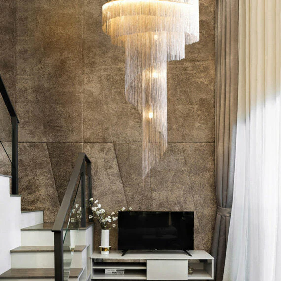 Modern Grand Chain Tassel Chandelier - Image 3