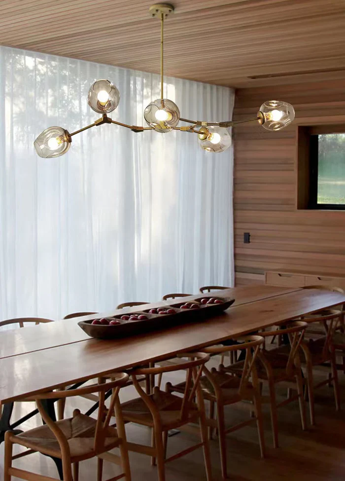 Modern Industrial Branch Chandelier with Multiple Glass Pendants Extra Large for Living or Dining Room - Image 4