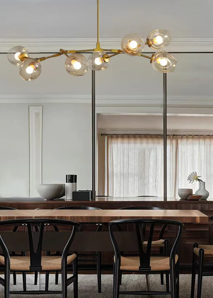 Modern Industrial Branch Chandelier with Multiple Glass Pendants Extra Large for Living or Dining Room - Image 6