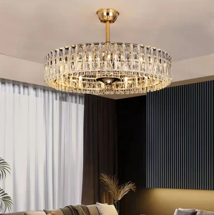 Modern Invisible Blade Fan Light Crystal Chandelier for Living/Dining Room/Bedroom - Image 3