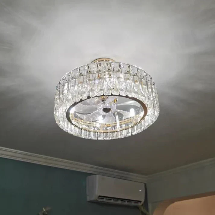 Modern Invisible Blade Fan Light Crystal Chandelier for Living/Dining Room/Bedroom - Image 6