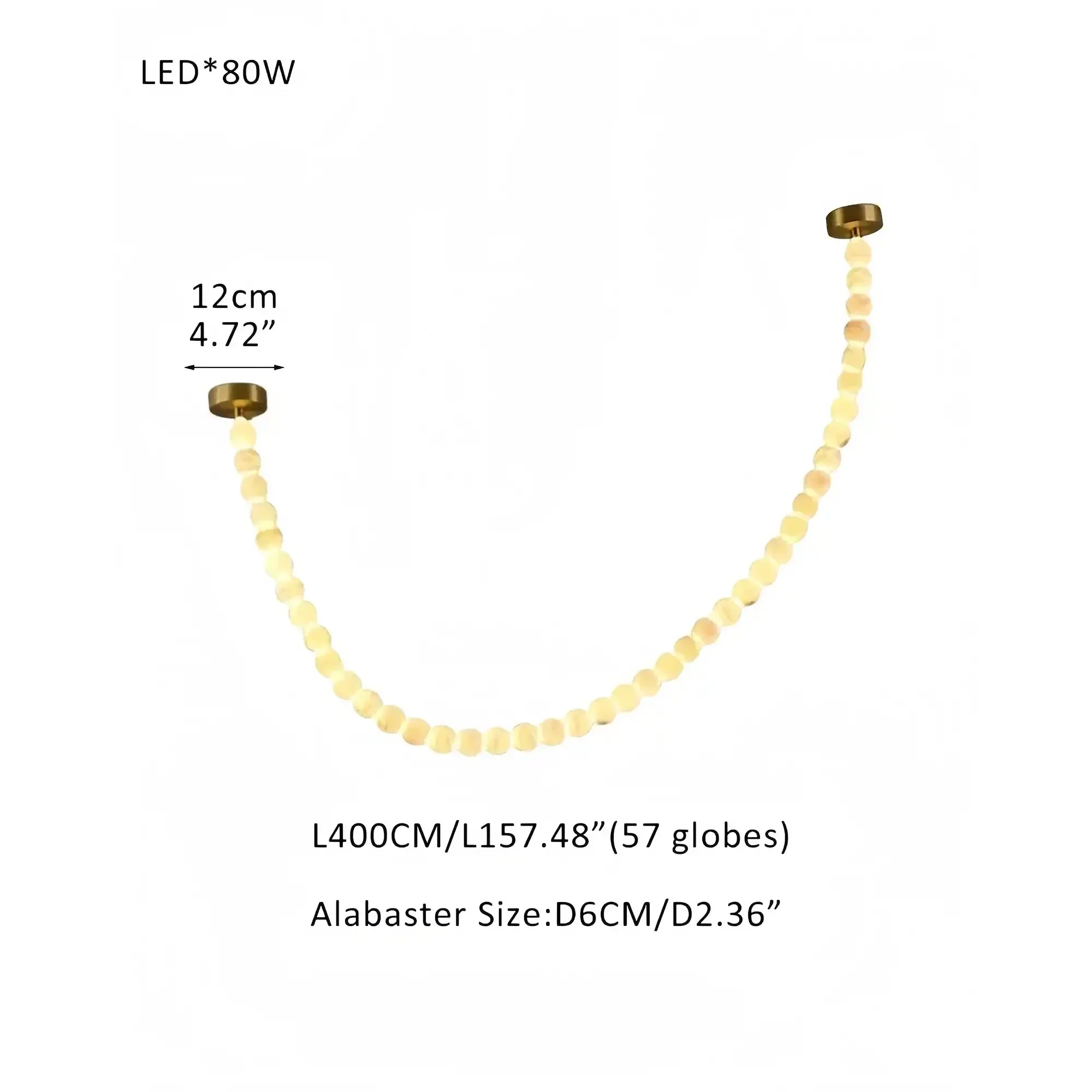 Modern LED Natural Alabaster Globes Beads Hanging Chandelier Indoor Lighting Fixture - Image 15