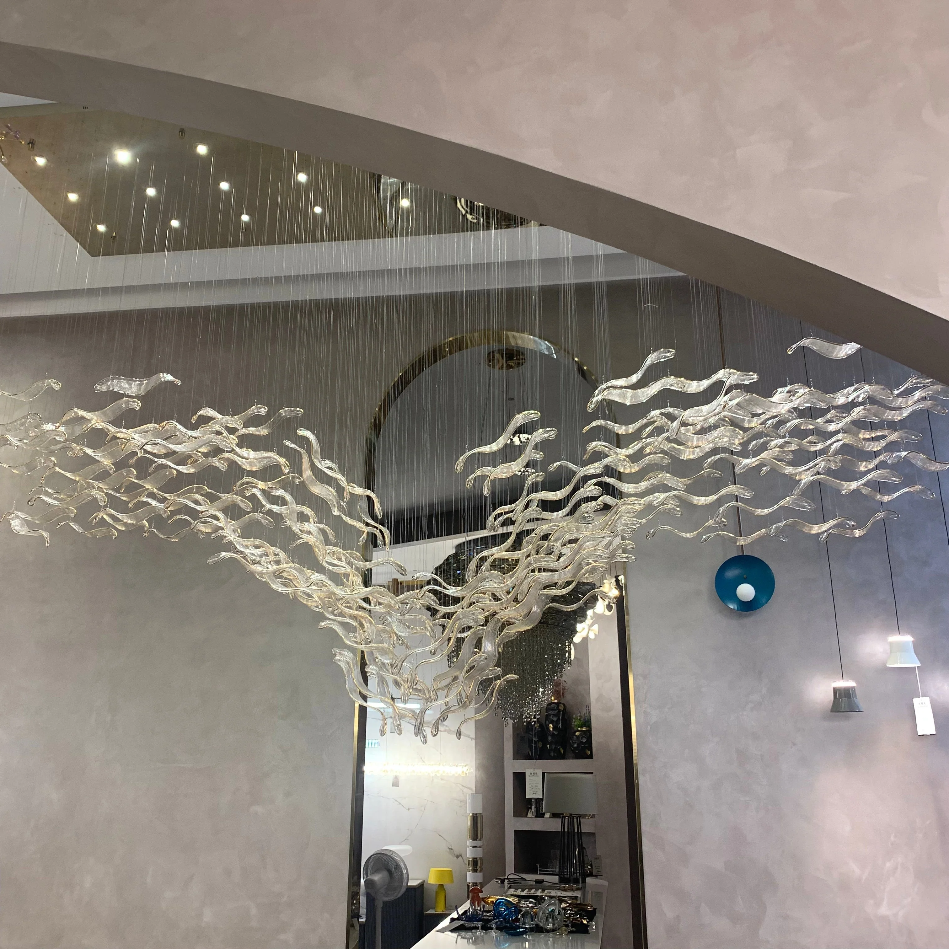 Modern Creative Luxury Seagull Shape Floating Leaves Chandelier for Kitchen Island/Dining Room - Image 13