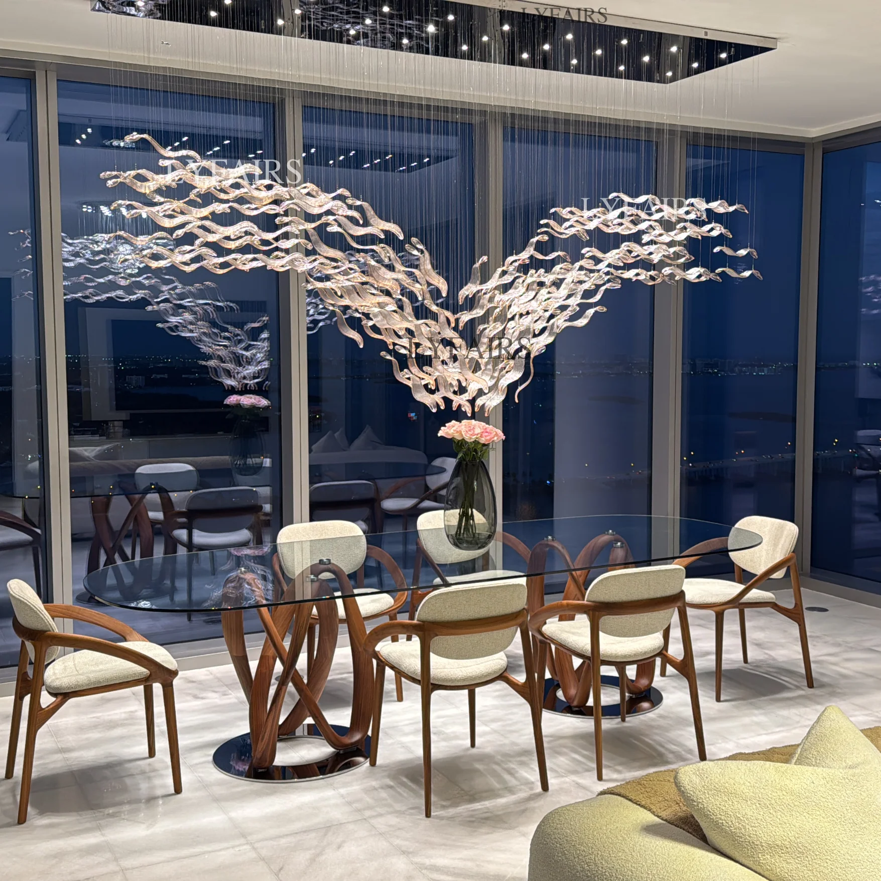 Modern Creative Luxury Seagull Shape Floating Leaves Chandelier for Kitchen Island/Dining Room - Image 5