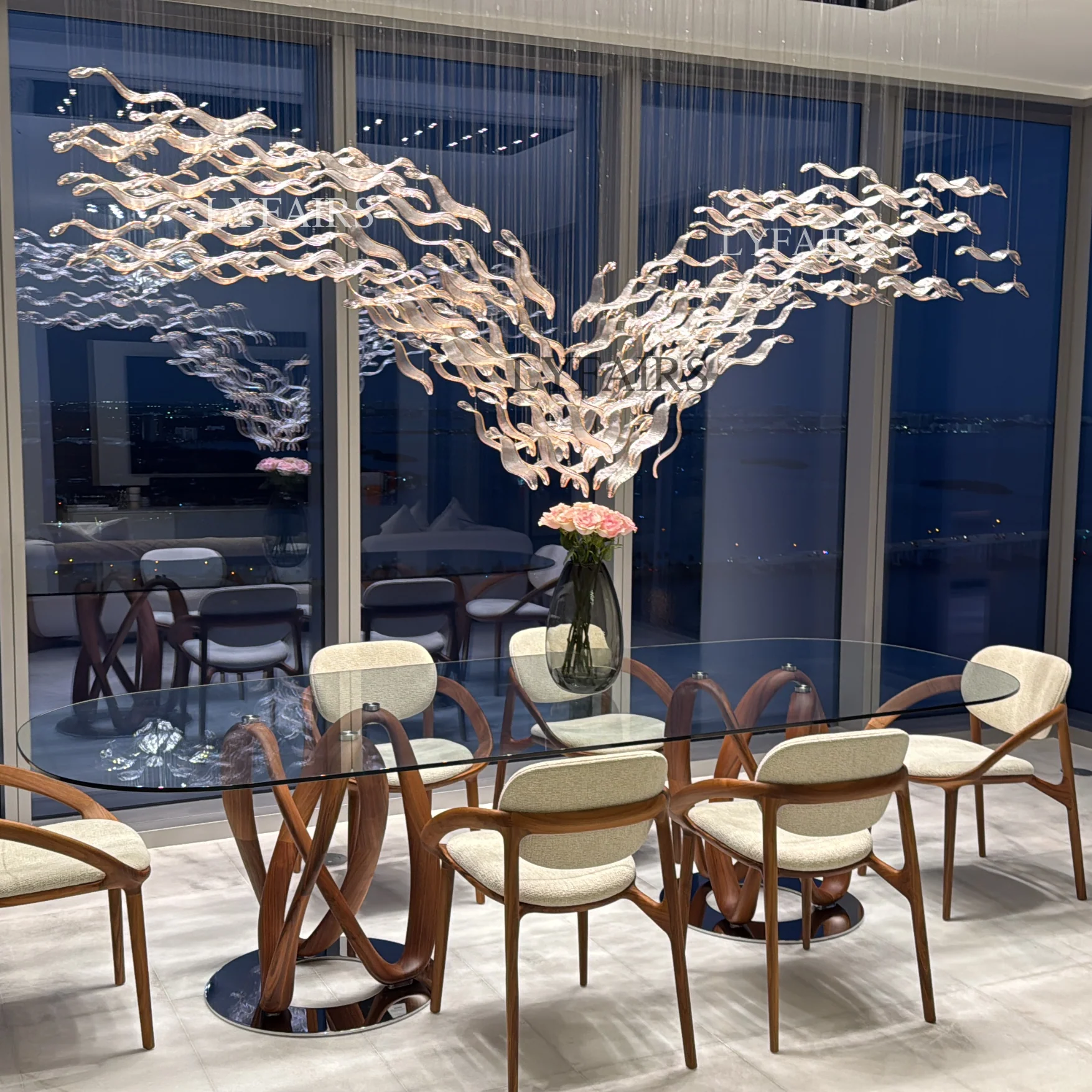 Modern Creative Luxury Seagull Shape Floating Leaves Chandelier for Kitchen Island/Dining Room - Image 6