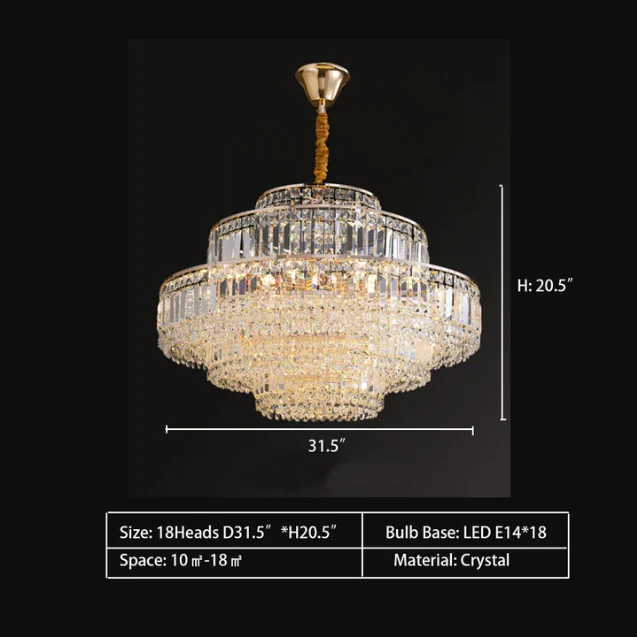 Modern Light Luxury Multi-tier Diamond Crystal Rod Pendant Chandelier for Living/Dining Room - Image 10