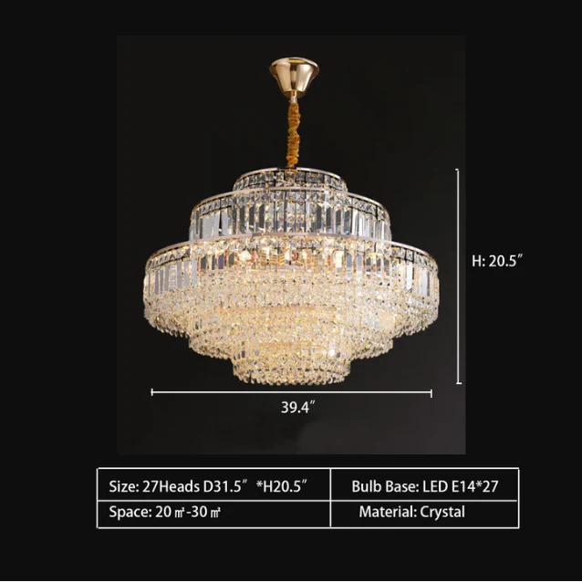 Modern Light Luxury Multi-tier Diamond Crystal Rod Pendant Chandelier for Living/Dining Room - Image 11