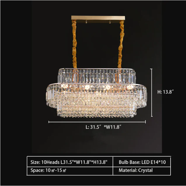 Modern Light Luxury Multi-tier Diamond Crystal Rod Pendant Chandelier for Living/Dining Room - Image 12