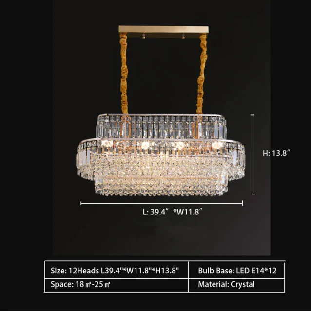 Modern Light Luxury Multi-tier Diamond Crystal Rod Pendant Chandelier for Living/Dining Room - Image 13