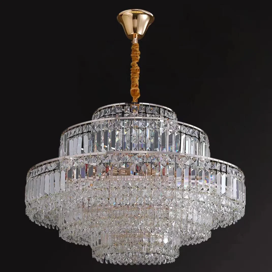 Modern Light Luxury Multi-tier Diamond Crystal Rod Pendant Chandelier for Living/Dining Room - Image 4
