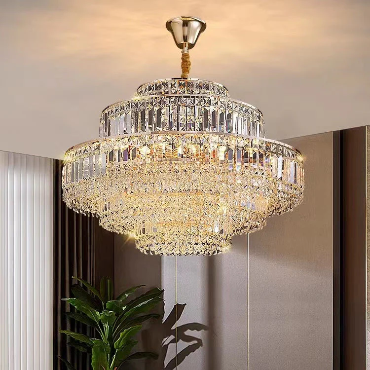 Modern Light Luxury Multi-tier Diamond Crystal Rod Pendant Chandelier for Living/Dining Room - Image 5