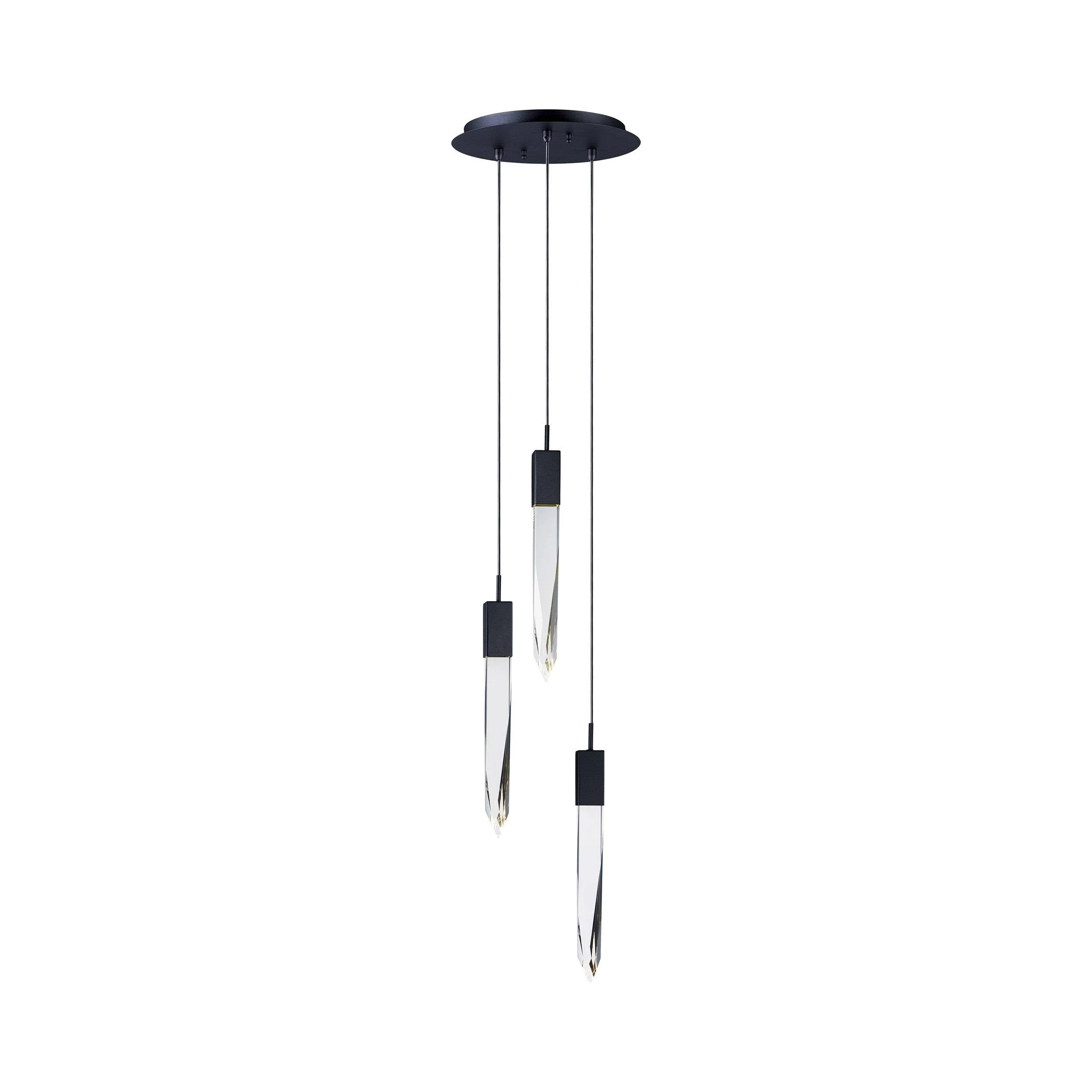 Modern Light Luxury Round/Rectangle Floating Glacier Crystal Chandelier in Black Finish for Kitchen Island/ Staircase/Living Room - Image 14