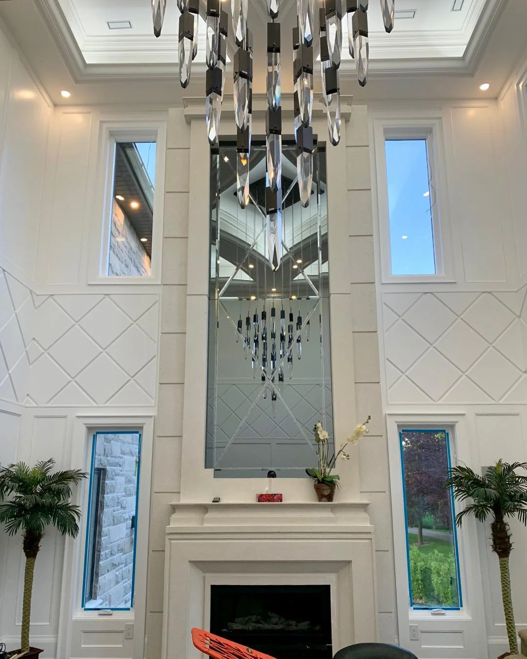 Modern Light Luxury Round/Rectangle Floating Glacier Crystal Chandelier in Black Finish for Kitchen Island/ Staircase/Living Room - Image 6