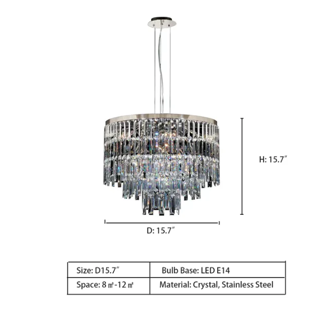 Modern Light Luxury Trendy Layers Crystal Pendant Chandelier for Living Room/Bedroom - Image 5
