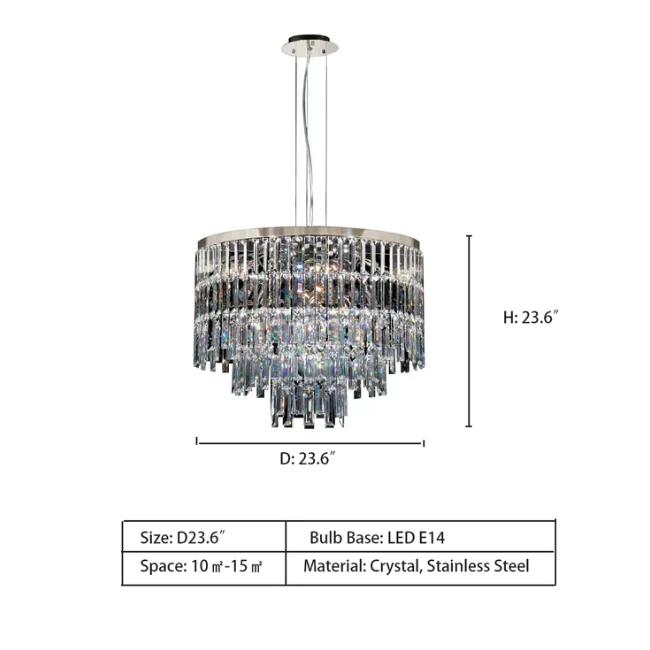 Modern Light Luxury Trendy Layers Crystal Pendant Chandelier for Living Room/Bedroom - Image 7