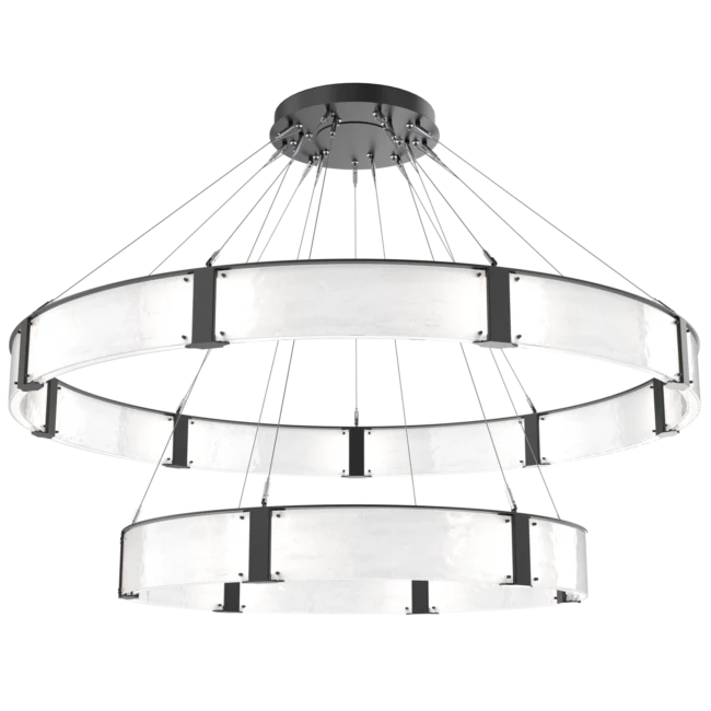 Modern Light Luxury Two-tier Glass Ring Chandelier - Image 5