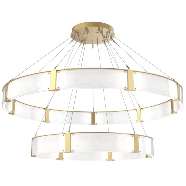 Modern Light Luxury Two-tier Glass Ring Chandelier - Image 6