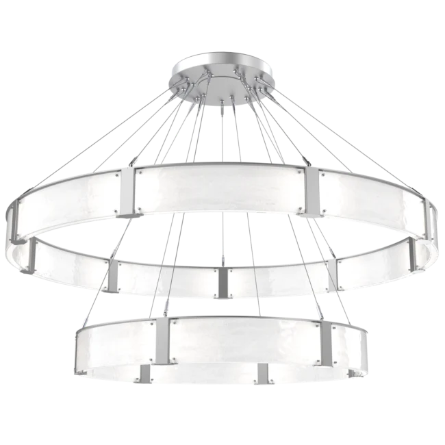 Modern Light Luxury Two-tier Glass Ring Chandelier - Image 7