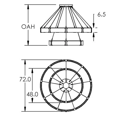 Modern Light Luxury Two-tier Glass Ring Chandelier - Image 9