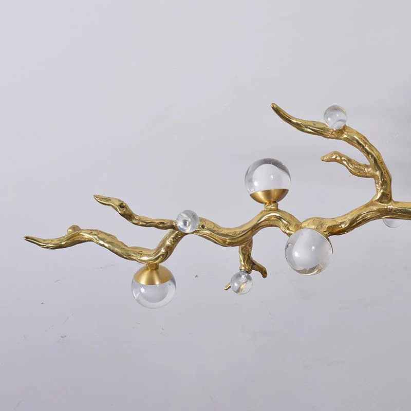 Modern Linear Glass Ball Branch Semi Flush Chandelier - Image 3
