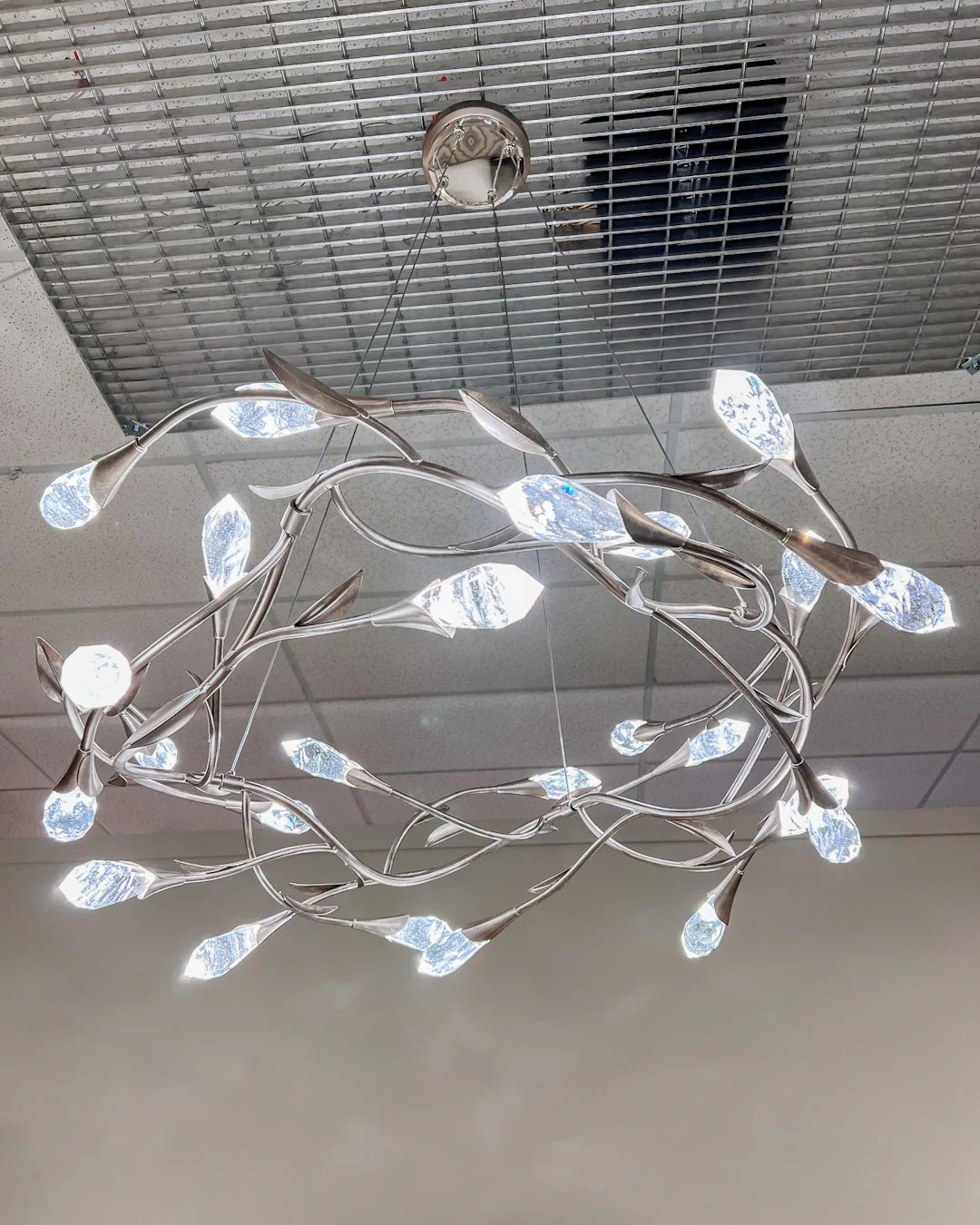 Modern Linear/Round Floral Branches Crystal Chandelier - Image 10