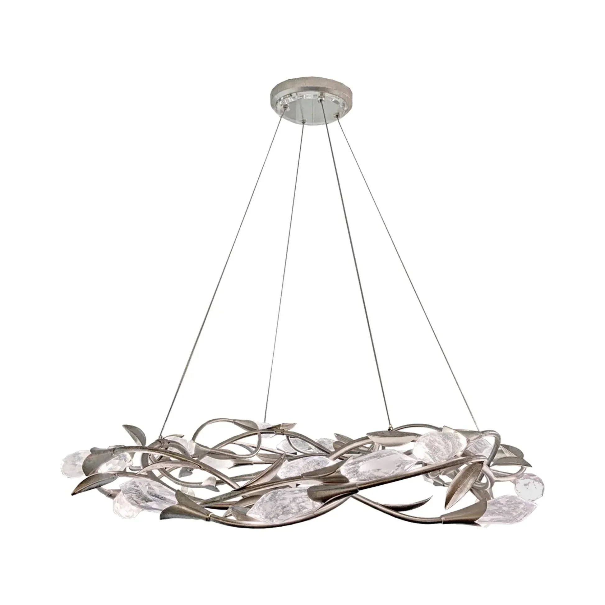 Modern Linear/Round Floral Branches Crystal Chandelier - Image 14