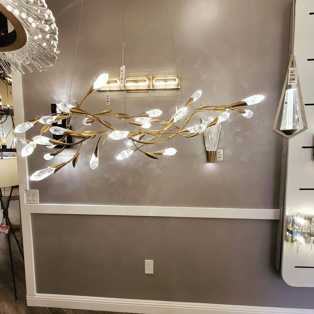 Modern Linear/Round Floral Branches Crystal Chandelier - Image 19