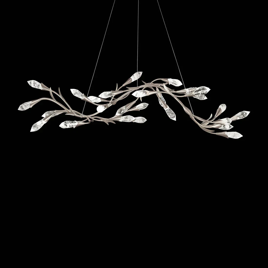 Modern Linear/Round Floral Branches Crystal Chandelier - Image 2