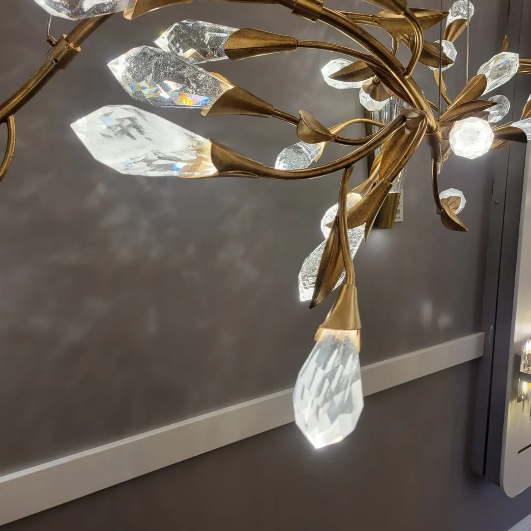 Modern Linear/Round Floral Branches Crystal Chandelier - Image 20