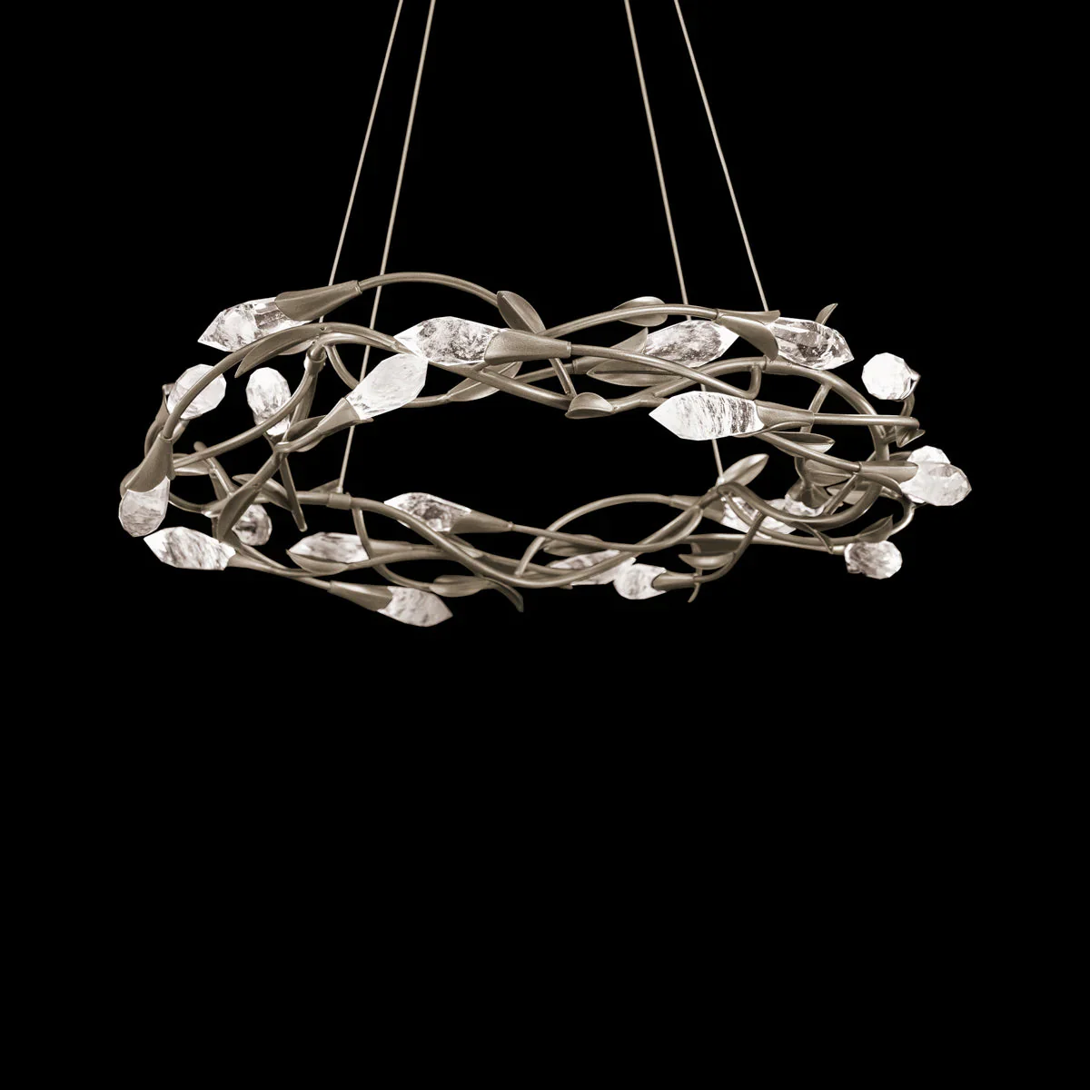 Modern Linear/Round Floral Branches Crystal Chandelier - Image 5