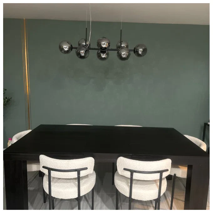 Modern Linear Smoky Gray Glass Globe Shade Chandelier for Dining Room/Kitchen Island - Image 6