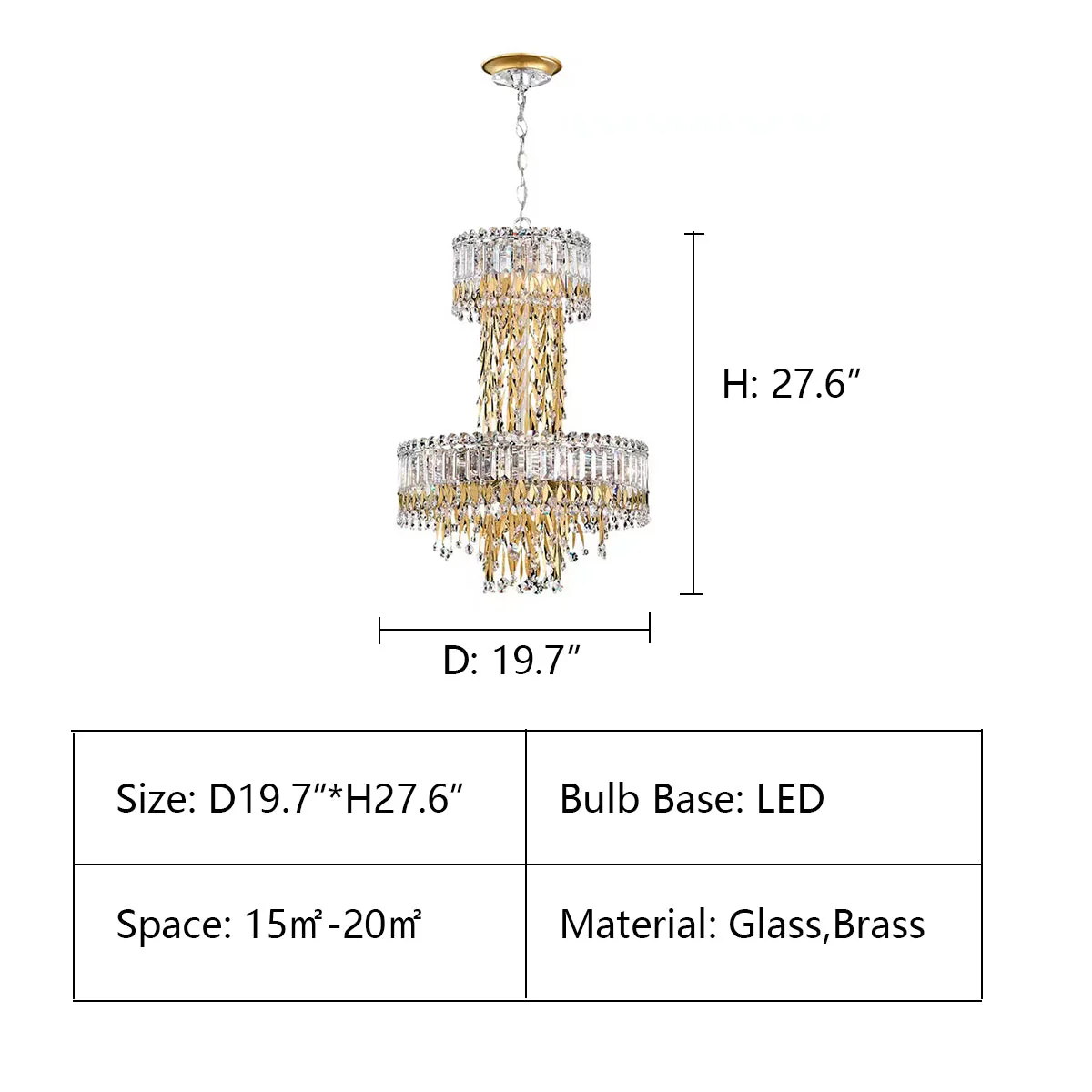 Modern Luxury 2 Layers Crystal Rod Gold Leaves Pendant Light for Living Room/Bedroom - Image 7