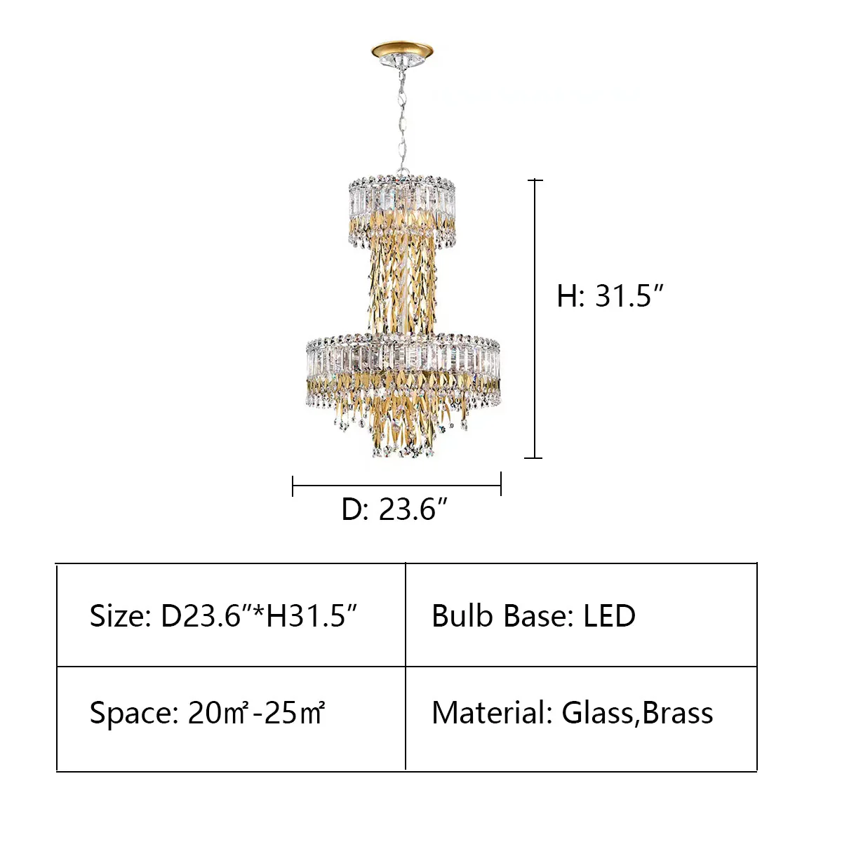 Modern Luxury 2 Layers Crystal Rod Gold Leaves Pendant Light for Living Room/Bedroom - Image 8