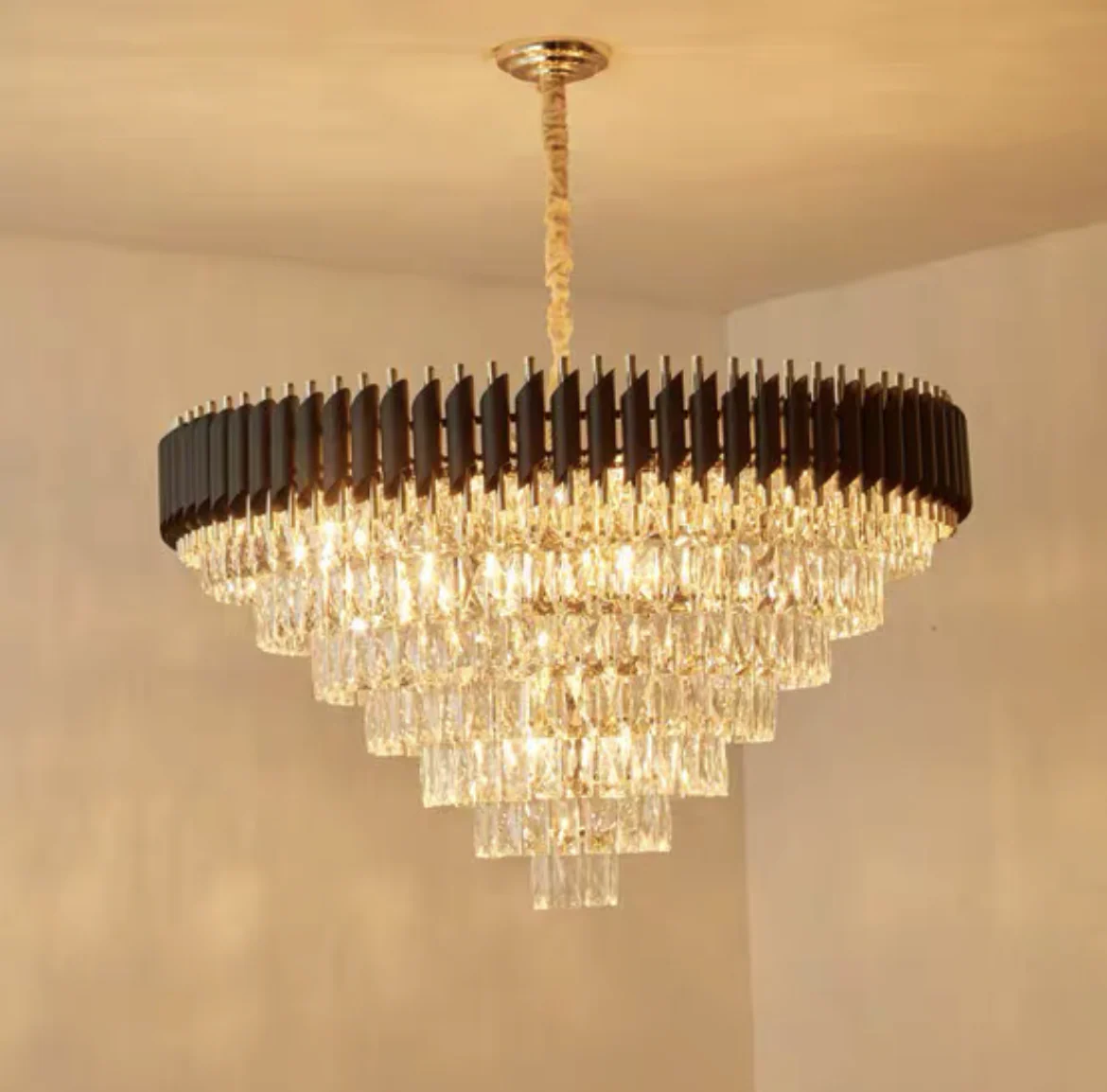 Modern Luxury Multi-Tier Oval/Round Crystal Tiered Chandelier - Image 12