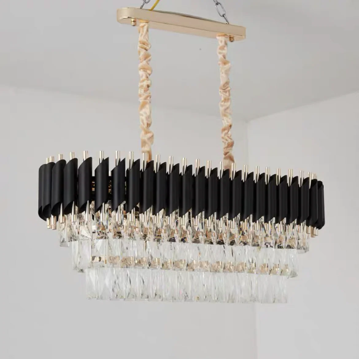 Modern Luxury Multi-Tier Oval/Round Crystal Tiered Chandelier - Image 13