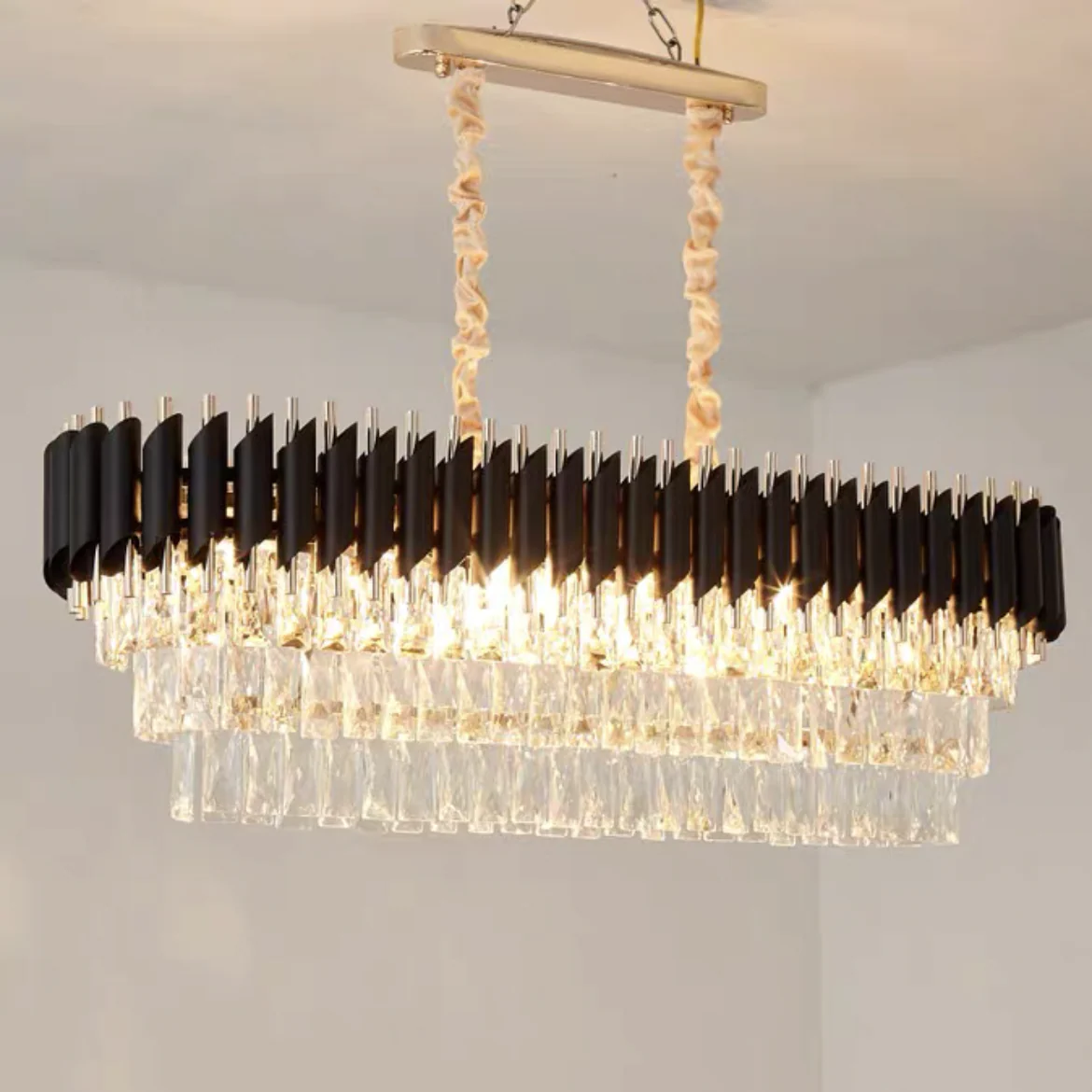 Modern Luxury Multi-Tier Oval/Round Crystal Tiered Chandelier - Image 14