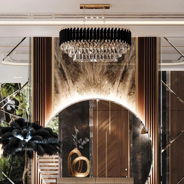 Modern Luxury Multi-Tier Oval/Round Crystal Tiered Chandelier - Image 3