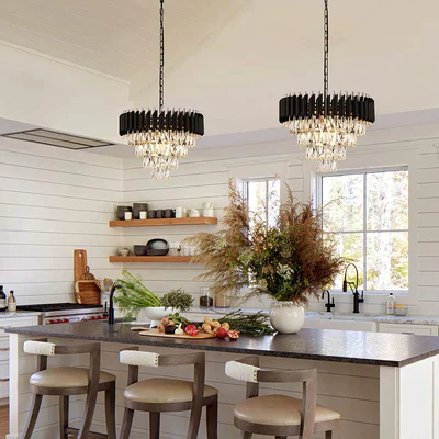 Modern Luxury Multi-Tier Oval/Round Crystal Tiered Chandelier - Image 5